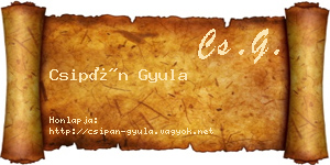 Csipán Gyula névjegykártya